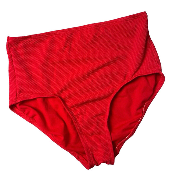 Kona Sol Bikini Bottom Red Women's High Waist Size XS - Picture 1 of 6